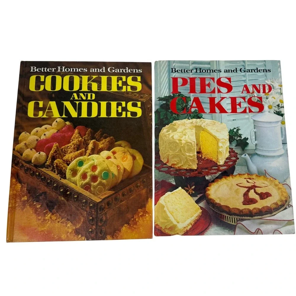 Vintage Set Better Homes & Gardens Pies & Cakes/Cookies & Candies Cookbooks 1968
